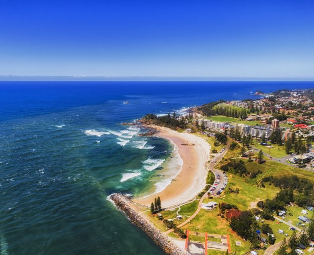 Port Macquarie beach ariel view