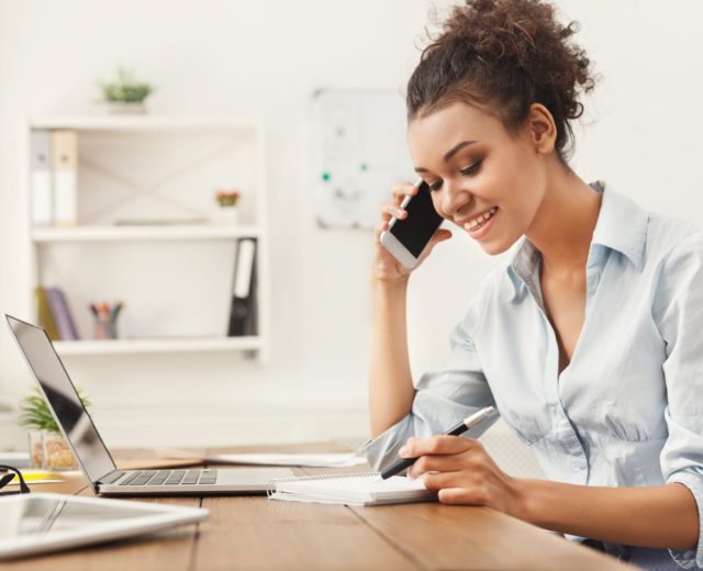 most out of your recruiter woman talking on phone