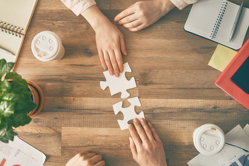 You and your placement specialist - puzzle pieces joining together